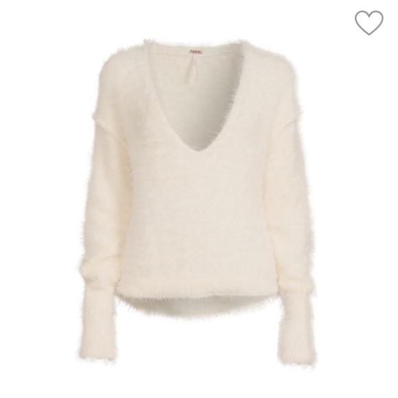 Free People Serendipity Faux Fur Sweater Medium Cream - Picture 2 of 16